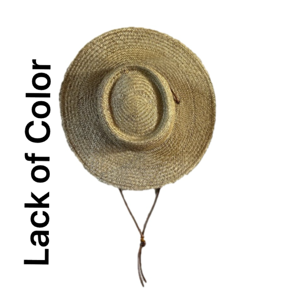 LACK OF COLOR 100% Straw Sun Hat w/ Leather Chin Strap & Wood Toggle Size Small